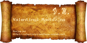 Valentinyi Madléna névjegykártya